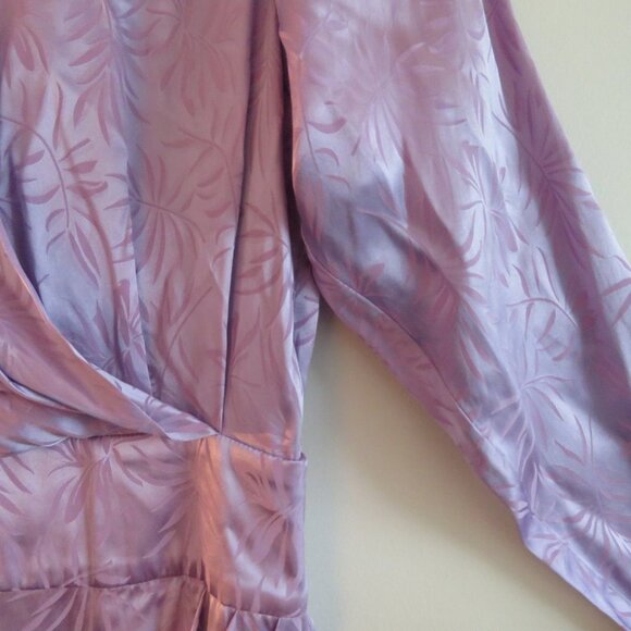 RONNY KOBO Jade Leaf Print Silk Blend Midi Dress in Lavender Purple XS NWT - Picture 5 of 16